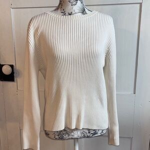 L.L. Bean Women's Cream Crew Neck Sweater